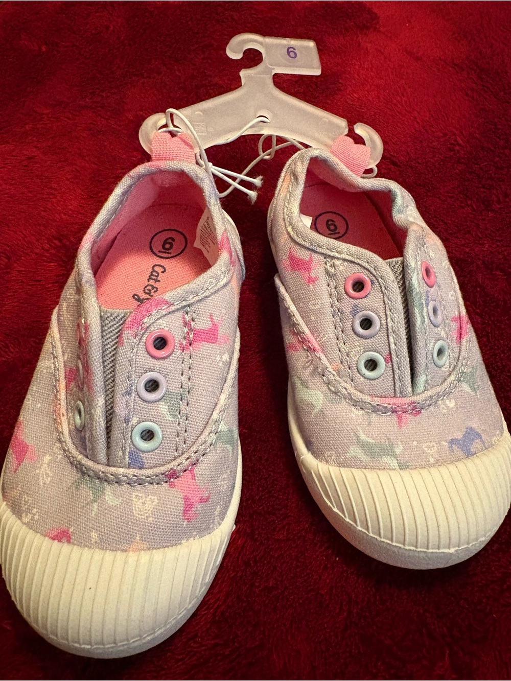 Cat & Jack Pastel Floral Canvas Sneakers Toddler Size 6
